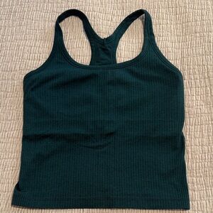 Lululemon Dark Green Ribbed Tank Top